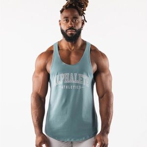 🎉 Host Pick! NWT Alphalete Paisley Print Raw Cut Tank - Turquoise